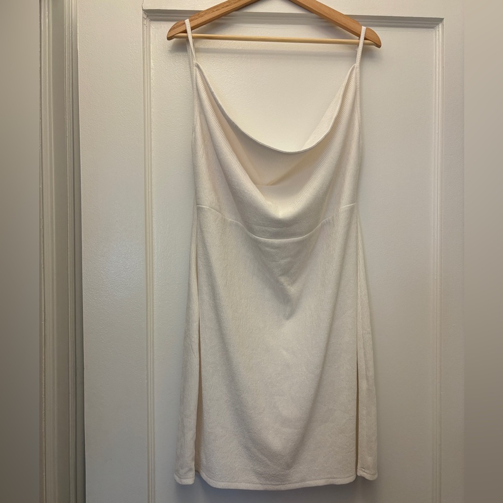 Catch ribbed cowl neck mini dress - size 16